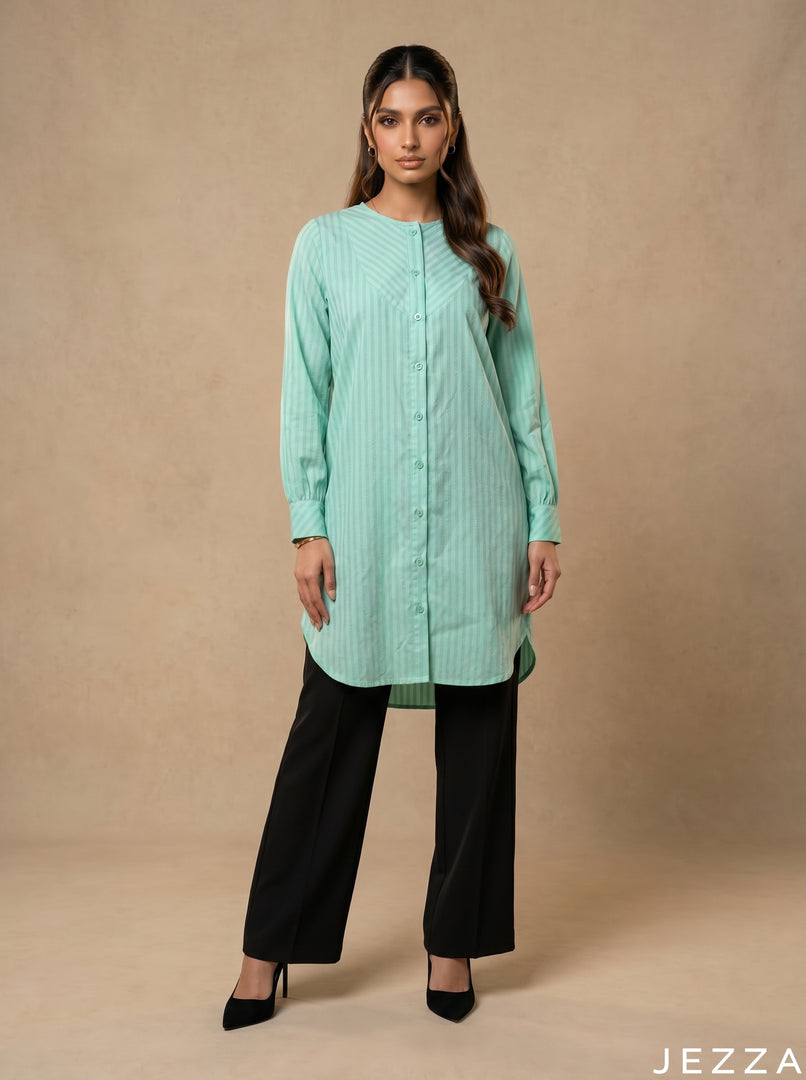 Coastal Calm: Sea Foam Cotton Top 75933