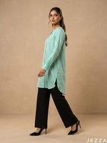 Load image into Gallery viewer, Coastal Calm: Sea Foam Cotton Top 75933