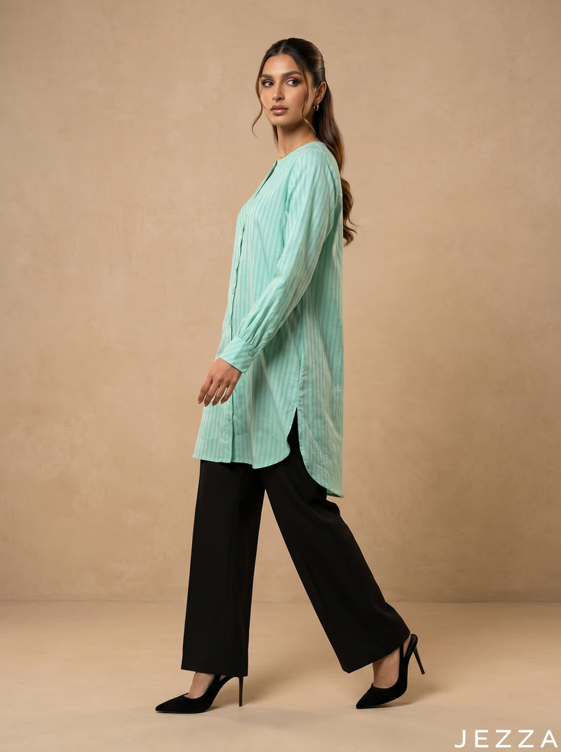 Coastal Calm: Sea Foam Cotton Top 75933