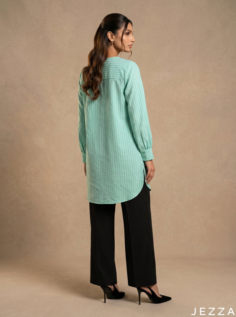 Coastal Calm: Sea Foam Cotton Top 75933
