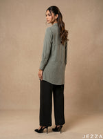 Load image into Gallery viewer, Muted Allure: Smoke Green Crushed Top 82433