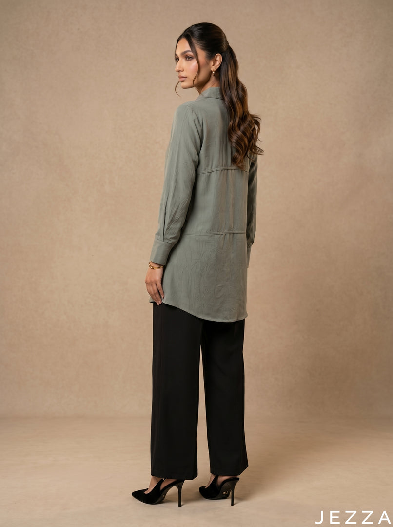 Muted Allure: Smoke Green Crushed Top 82433