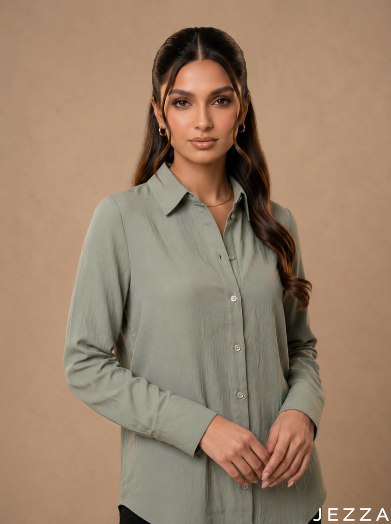 Muted Allure: Smoke Green Crushed Top 82433