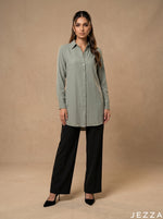 Load image into Gallery viewer, Muted Allure: Smoke Green Crushed Top 82433
