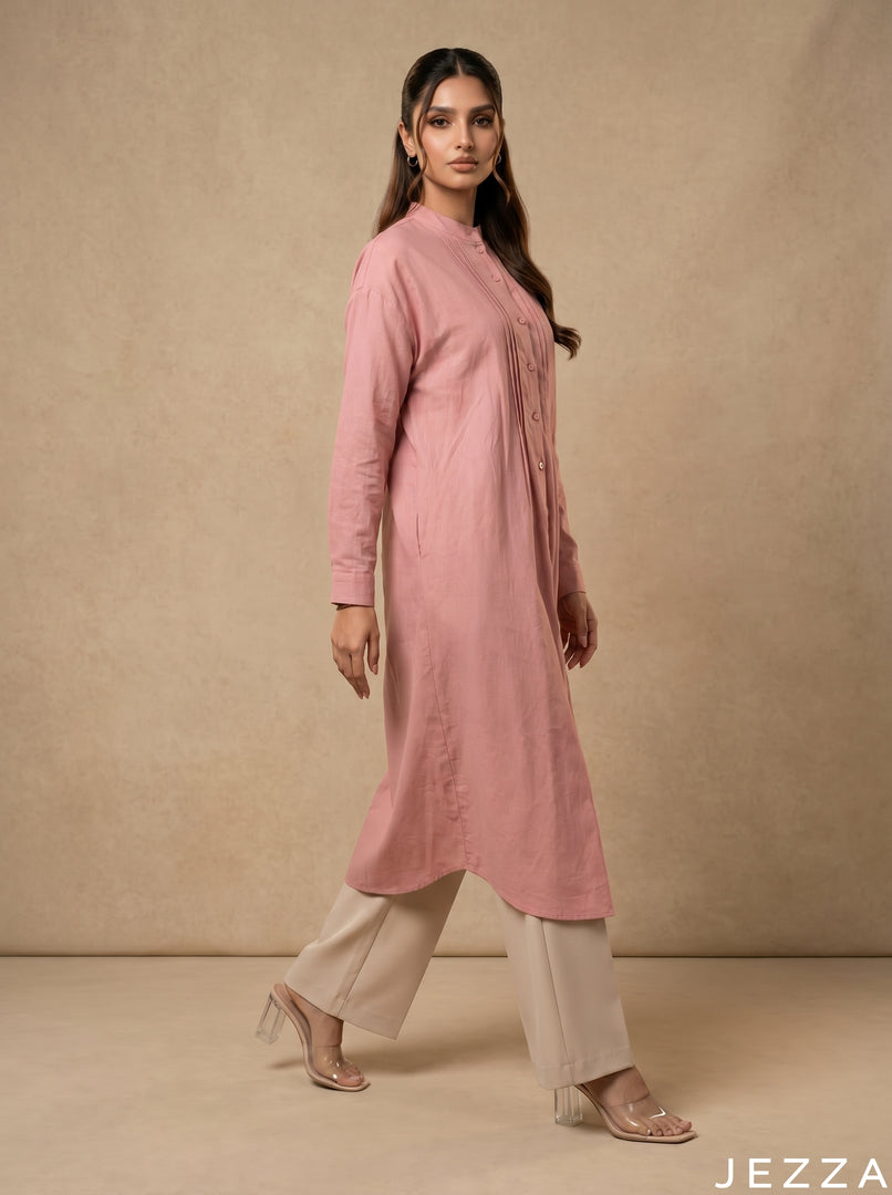 Soft Refinement: Classic Pink Midi Top 81781