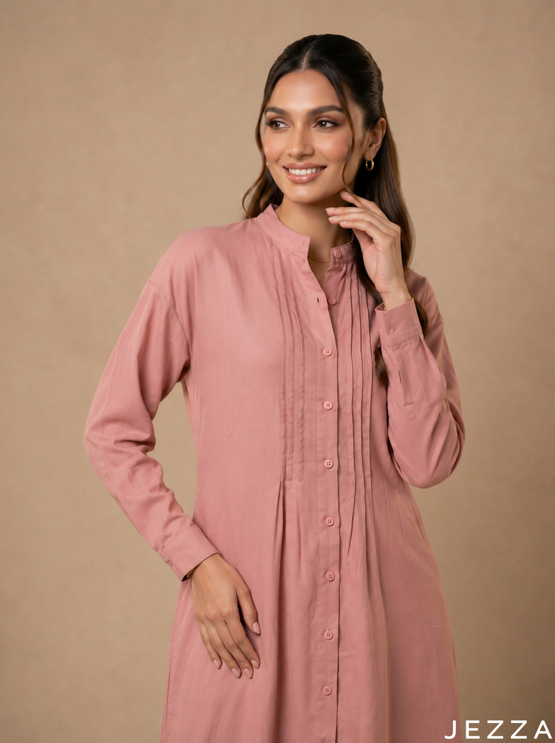Soft Refinement: Classic Pink Midi Top 81781