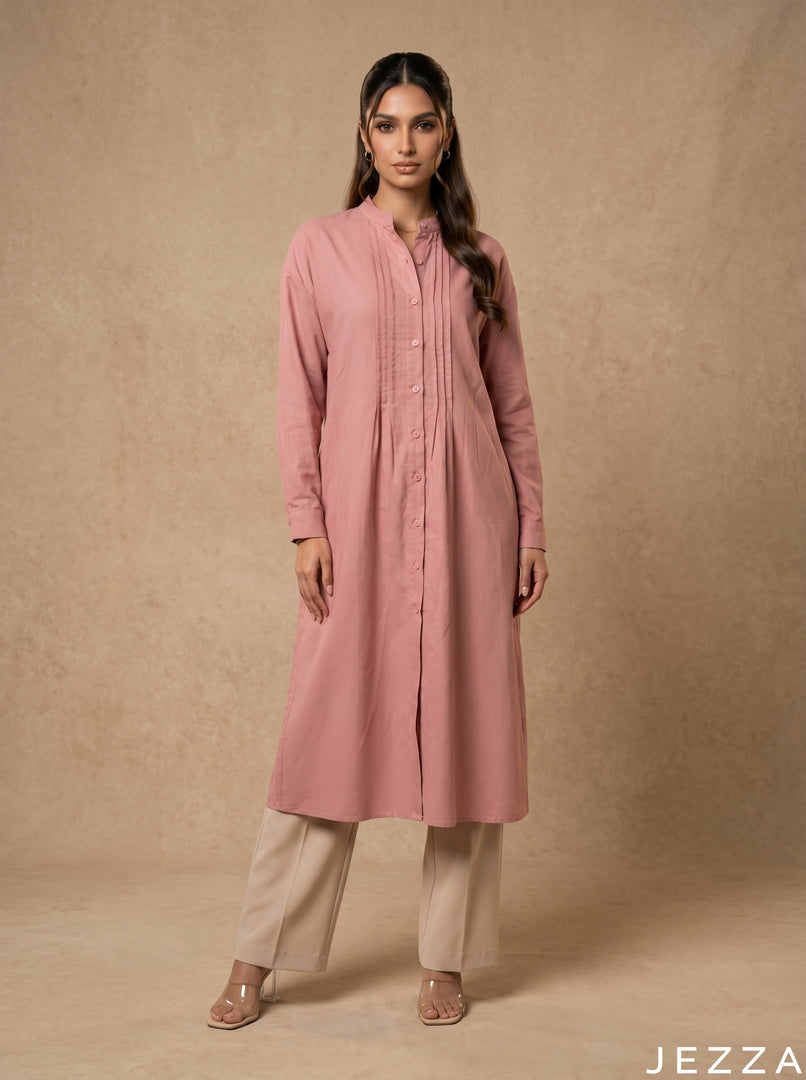 Soft Refinement: Classic Pink Midi Top 81781