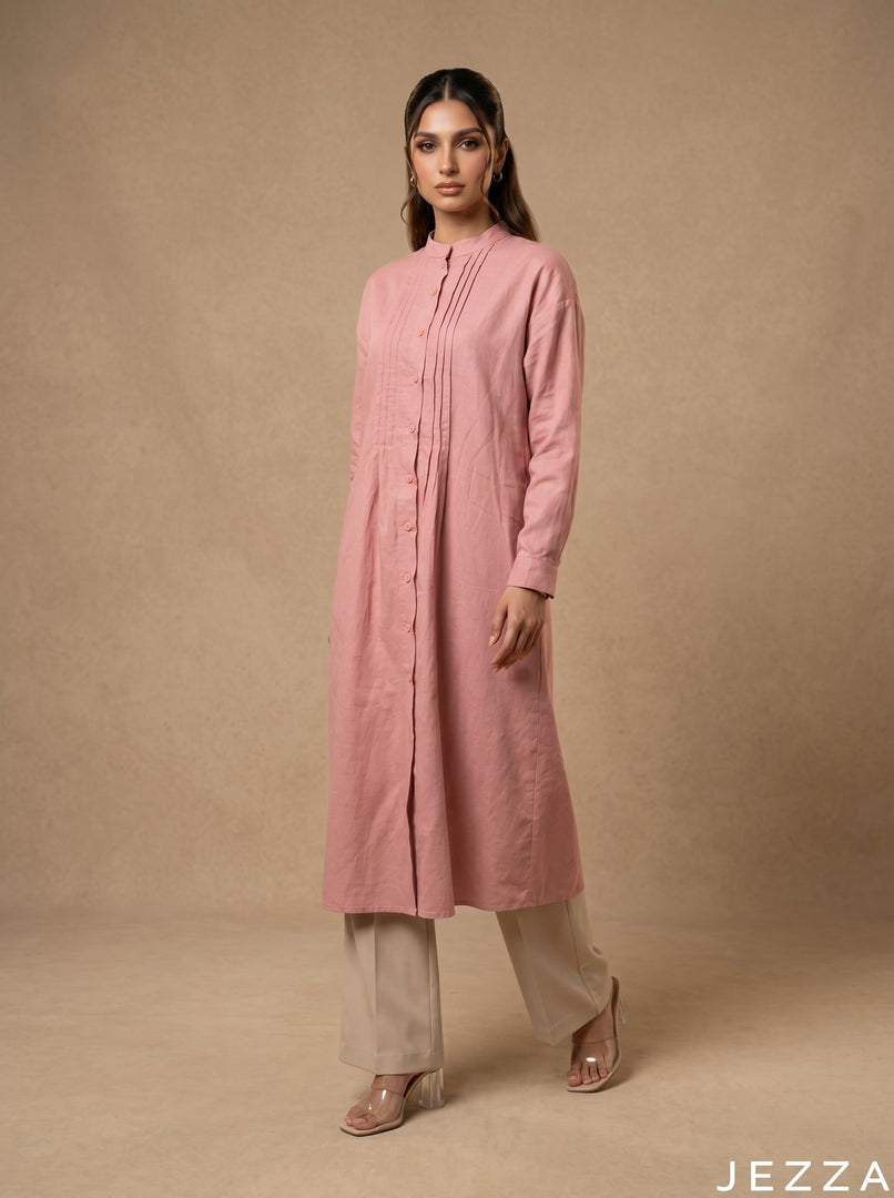 Soft Refinement: Classic Pink Midi Top 81781