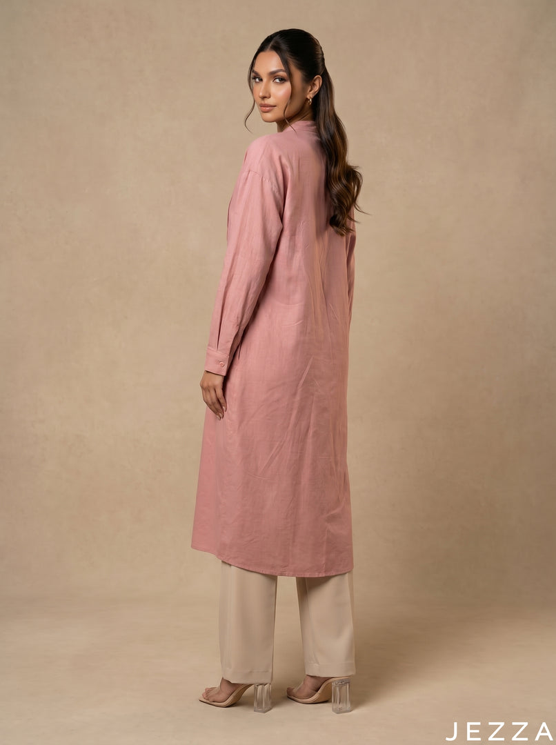 Soft Refinement: Classic Pink Midi Top 81781