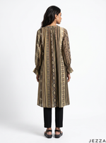 Load image into Gallery viewer, Linear Flow: Mandarin Collar Knee Top 83881