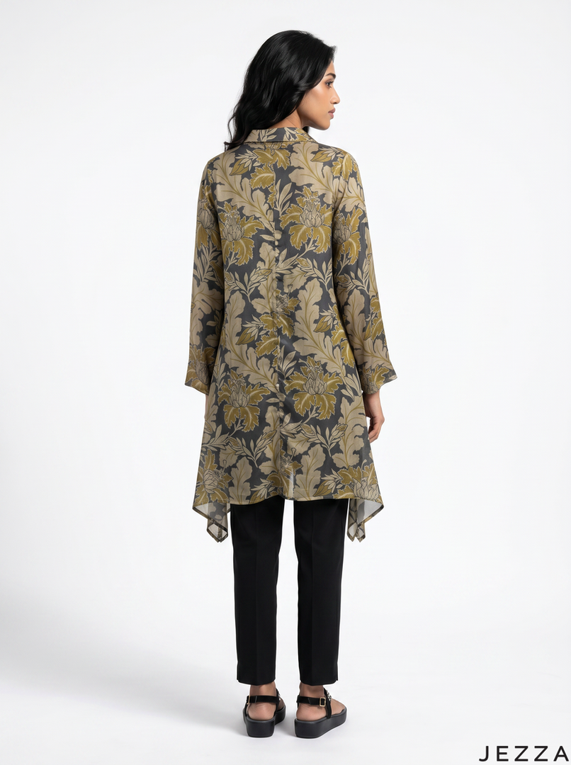 Floral Breeze: Above Knee Cotton Top 78071