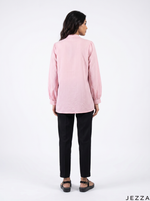 Load image into Gallery viewer, Pink Grid: Long Sleeve Below Hip Top 72721