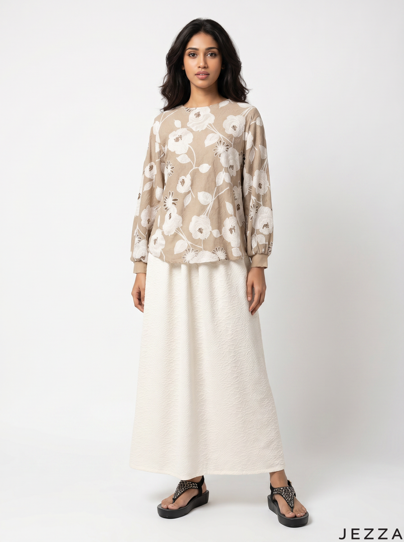 Latte Whisper: Floral Lace Ensemble 82721