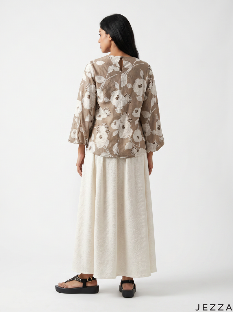Latte Whisper: Floral Lace Ensemble 82721