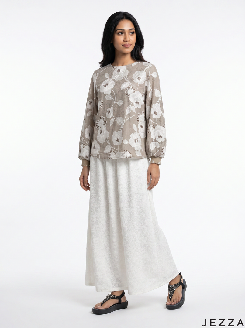 Latte Whisper: Floral Lace Ensemble 82721