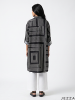 Load image into Gallery viewer, Mono Grid: Linear Print Shirt Top 81231