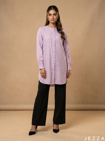 Soft Aura: Light Purple Cotton Top 75932