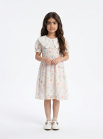 Load image into Gallery viewer, Pastel Floral Lace-Collar Dress 91031