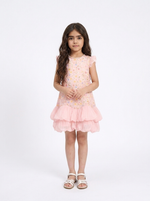 Load image into Gallery viewer, Pink Floral Tulle Dress 90901