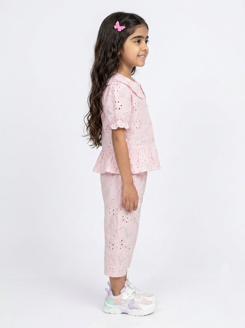 Pink Broderie Twinset 90801