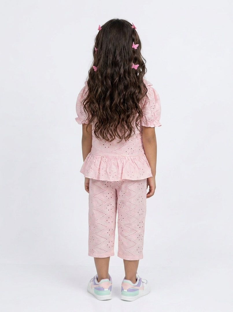 Pink Broderie Twinset 90801