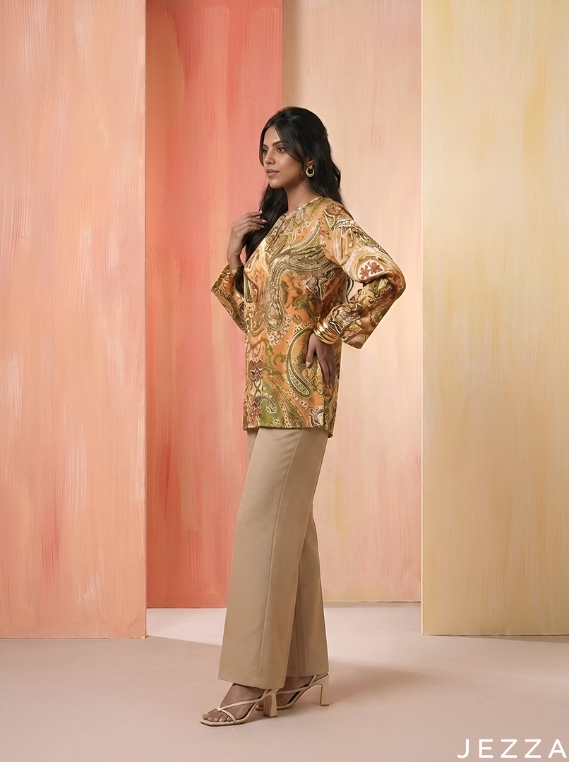 Paisley Reverie: Crepe Satin Top 82811
