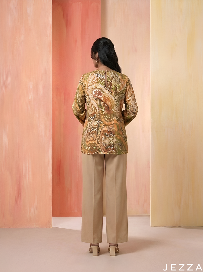 Paisley Reverie: Crepe Satin Top 82811