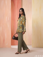 Load image into Gallery viewer, Canvas Drift: Abstract Crepe Satin Top 87611