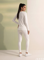 Load image into Gallery viewer, Clean Line: White Jersey Leggings 87065