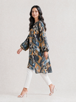 Load image into Gallery viewer, Geometric Print Satin Knee Top 94352