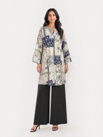 Load image into Gallery viewer, Patchwork Print V-Neck Above Knee Top 95201