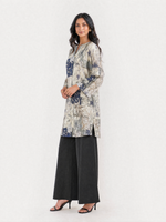 Load image into Gallery viewer, Patchwork Print V-Neck Above Knee Top 95201