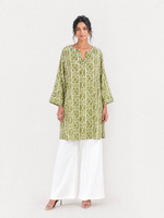 Load image into Gallery viewer, Geometric Print V-Neck Above Knee Top 95191
