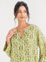 Load image into Gallery viewer, Geometric Print V-Neck Above Knee Top 95191