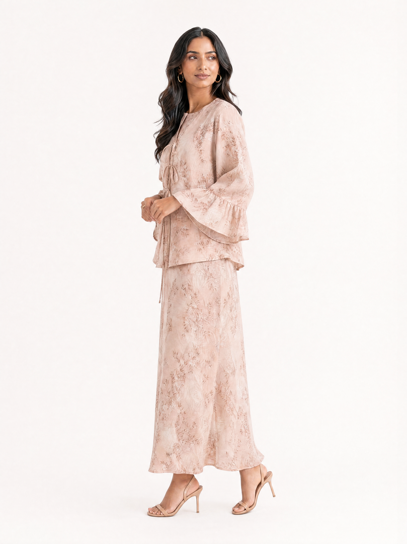Light Pink Botanical Jacquard Dress Set 92891/92881