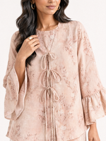 Load image into Gallery viewer, Light Pink Botanical Jacquard Dress Set 92891/92881