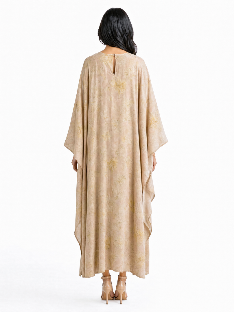 Floral Satin Long Dress 91841