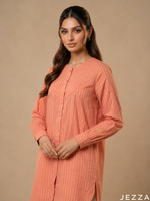 Load image into Gallery viewer, Vibrant Ease: Orange Cotton Top 75931