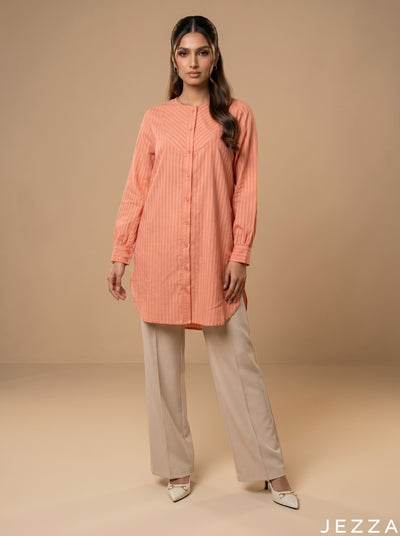 Vibrant Ease: Orange Cotton Top 75931
