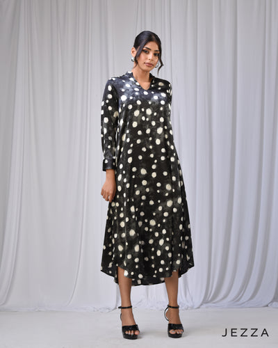 Versatile Grace: Midi Top-Dress with Mandarin Collar 70961