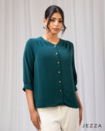 Load image into Gallery viewer, Structured Grace: V-Neck Hip Top 64851