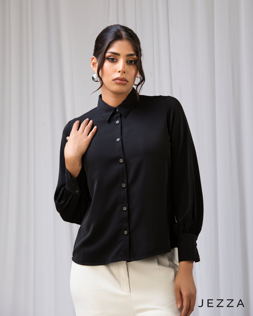 Classic Refinement: Long-Sleeve Shirt Blouse 64501