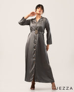 Load image into Gallery viewer, Satin Belted Dress 48052