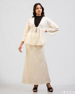 Load image into Gallery viewer, Textured Grace: Off-White V-Neck Set 68221/7135