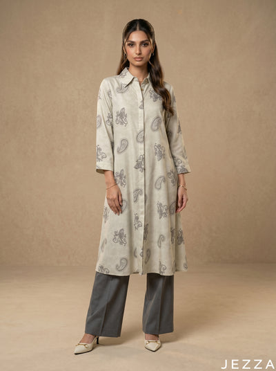 Bohemian Flow: Scattered Paisley Longline Top 87043