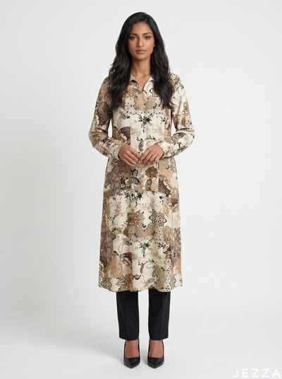 Artisan Rhythm: Patchwork Print Midi Top 77331