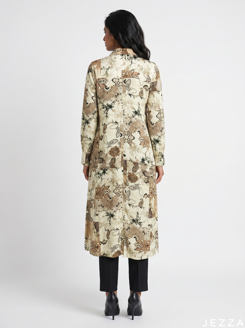 Artisan Rhythm: Patchwork Print Midi Top 77331