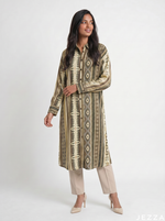 Load image into Gallery viewer, Linear Ease: Collared Below Knee Top 81121