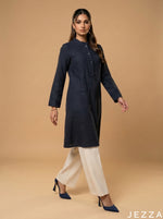 Load image into Gallery viewer, Modern Ease: Midnight Blue Knee Top 72731
