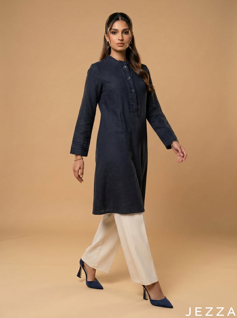 Modern Ease: Midnight Blue Knee Top 72731